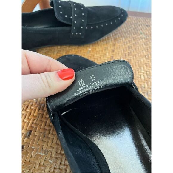 Bleeker & bond black suede studded loafers size 7 - Picture 9 of 11
